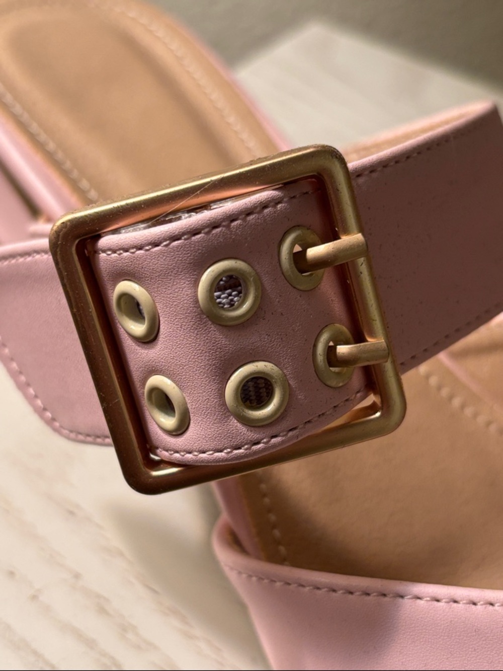 Pink Pointed Toe Block Heel Mules - Picture 7 of 8